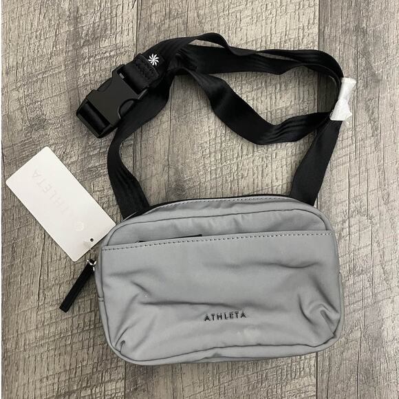 Athleta Handbags - Athleta‎ Crossbody Belt Bag Grey Silver Fanny Pack Waist Bag